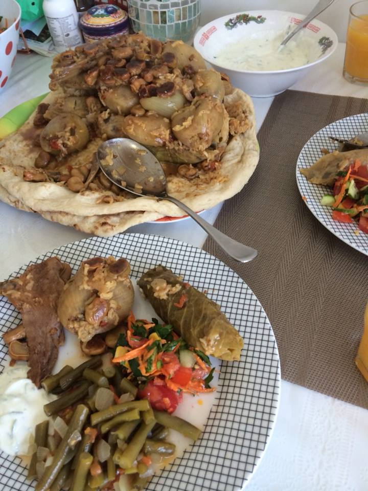 Cabbage rolls served